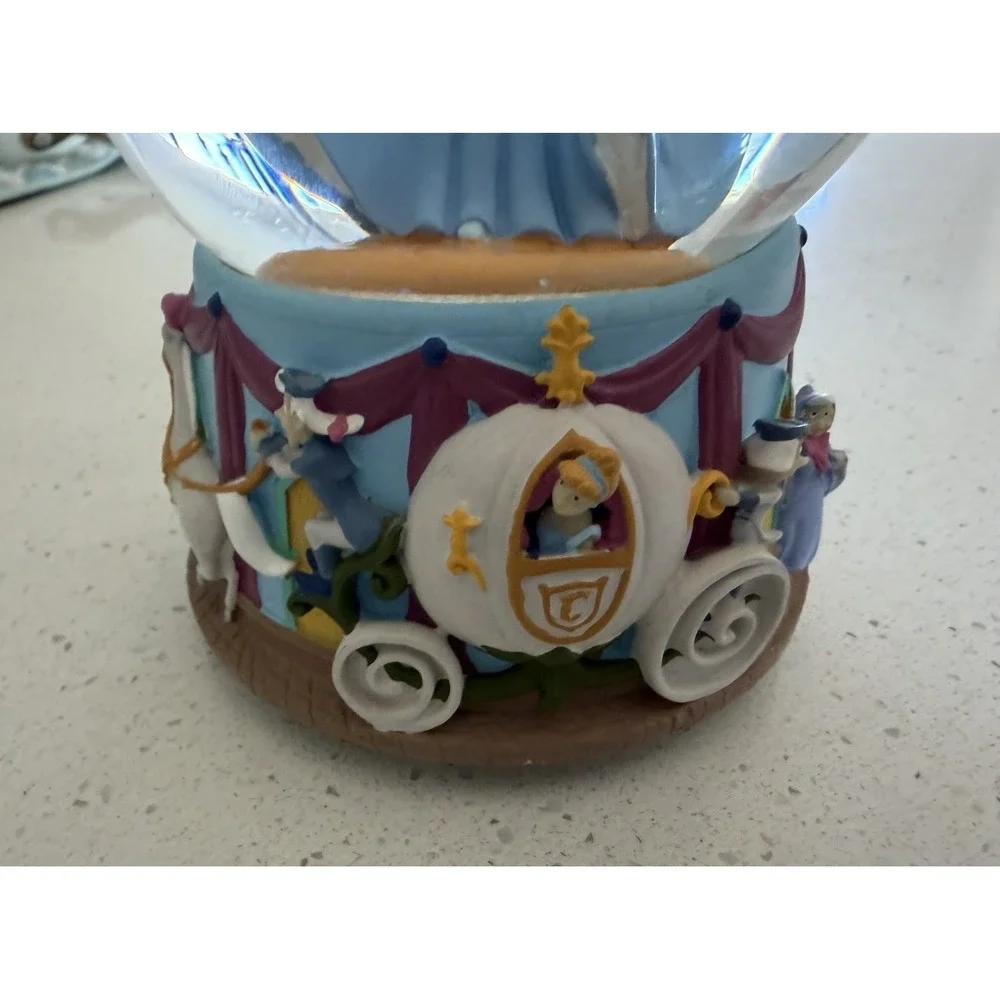 Disney Cinderella Prince Charming Musical Snow Globe Enesco I Love You Truly